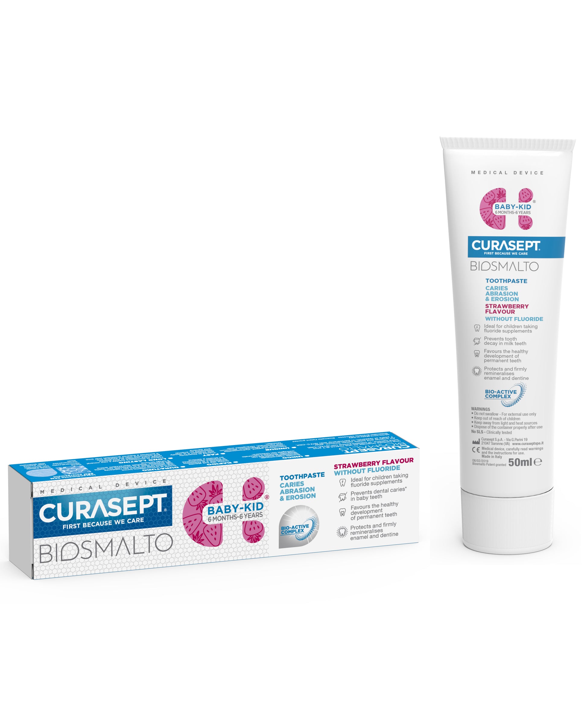Curasept Biosmalto Toothpaste Baby - Kids 6 Months To 6 Years