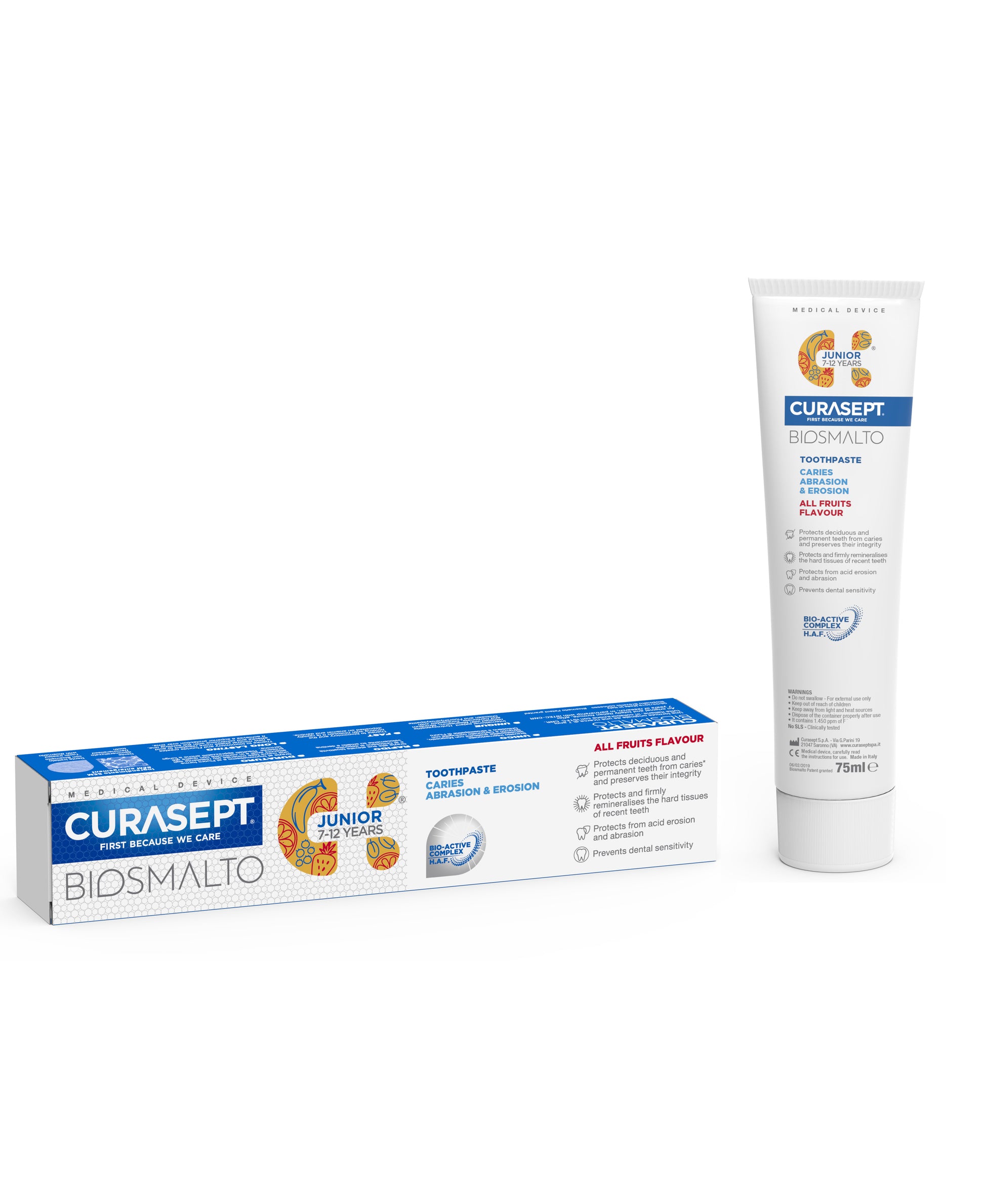 Curasept Biosmalto Toothpaste For Juniors Aged From 7 - 12 Years